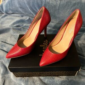 Charles By Charles David Red Maxx Lizard Textured Pumps, 9M